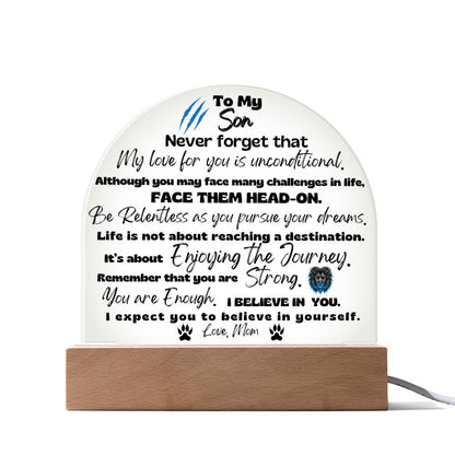 My Son Acrylic Dome Plaque