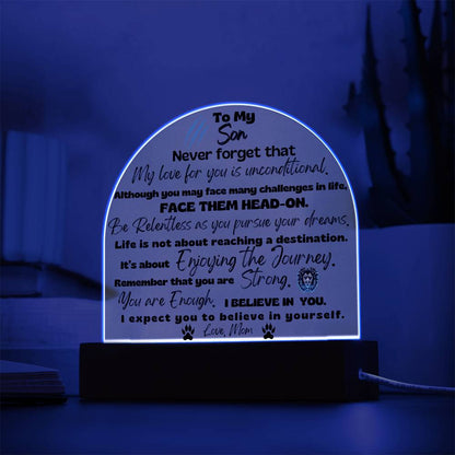 My Son Acrylic Dome Plaque