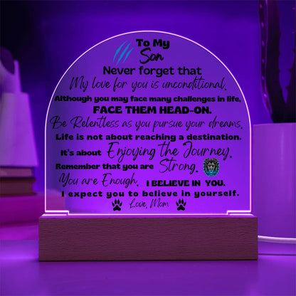 My Son Acrylic Dome Plaque