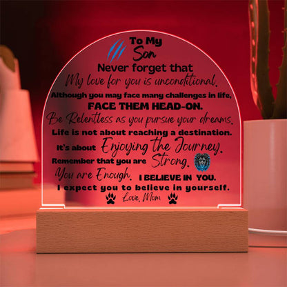 My Son Acrylic Dome Plaque