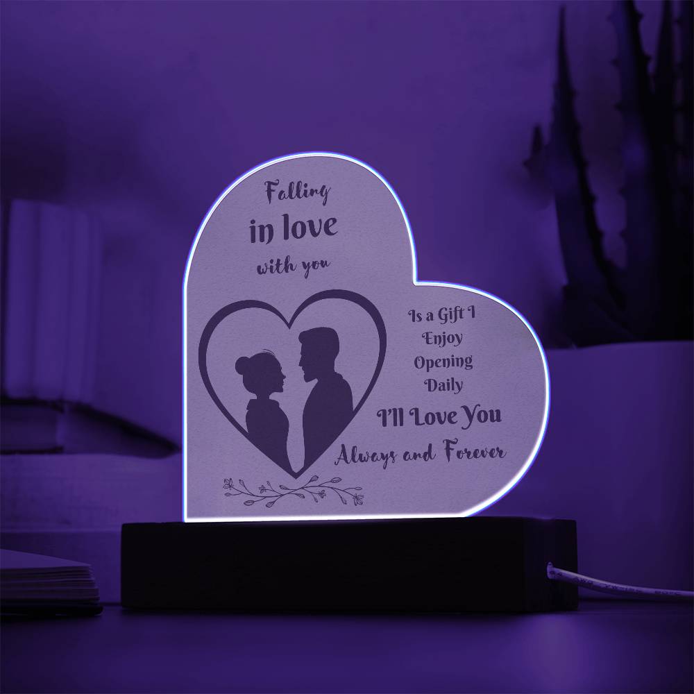 Falling In Love With You Acrylic Heart Plaque