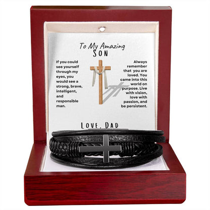 Son Cross Men's Bracelet; Love, Dad