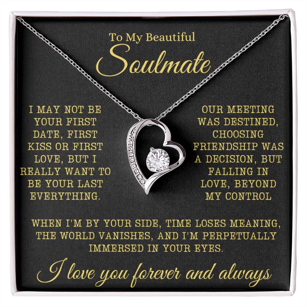 To My Beautiful Soulmate Forever Love Necklace + Sweet Devotion Flower Bouquet Bundle