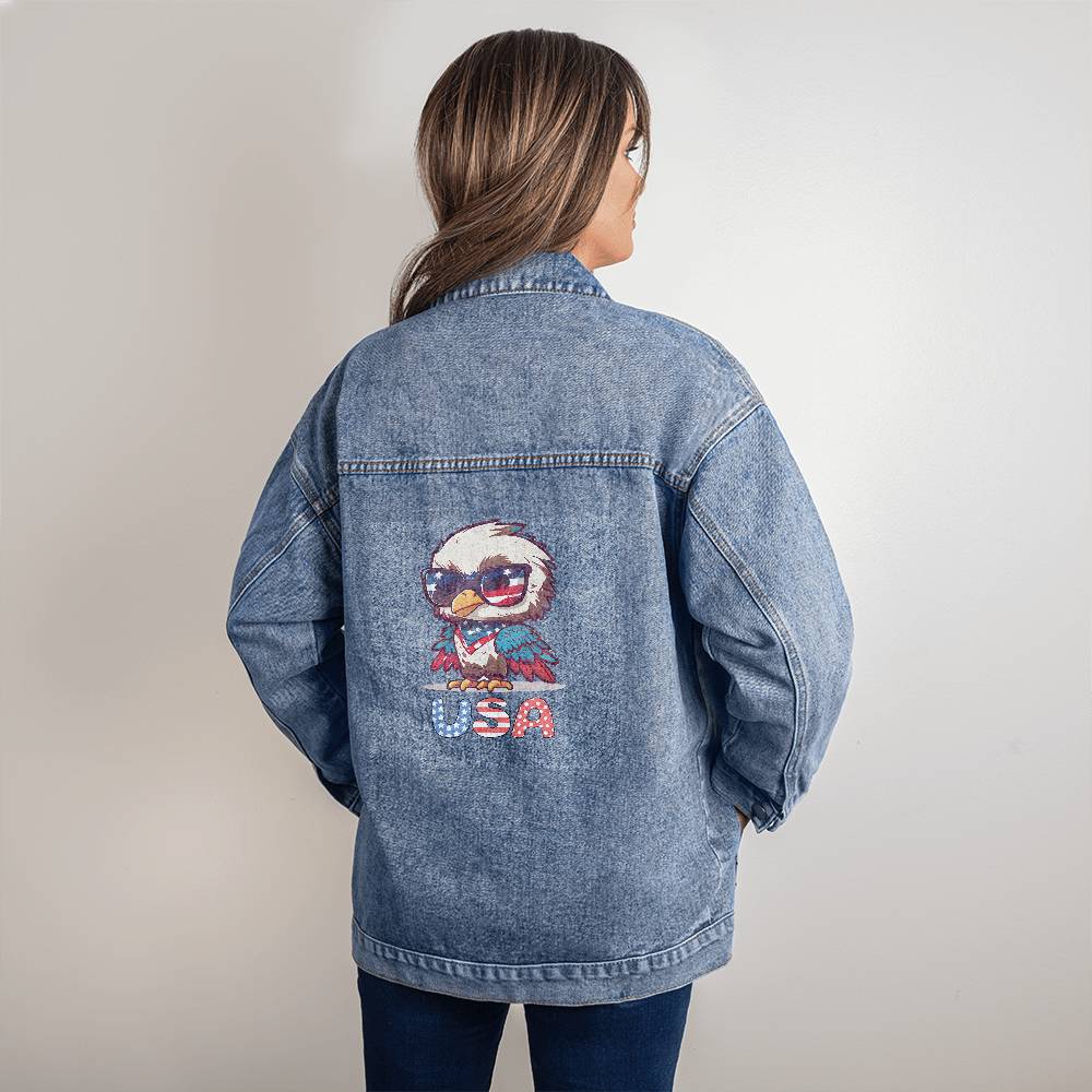 USA Eagle  Oversized Women's DTG Denim Jacket