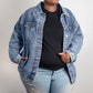 USA Eagle  Oversized Women's DTG Denim Jacket