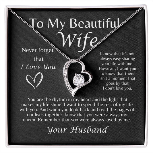 To My Beautiful Wife Forever Love Necklace