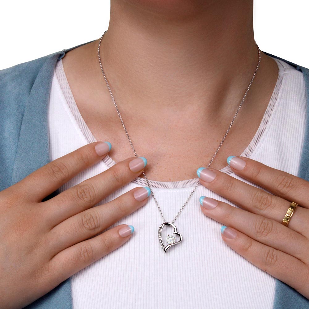 To Our Beautiful Daughter; Love, Mom and Dad  Heart Necklace