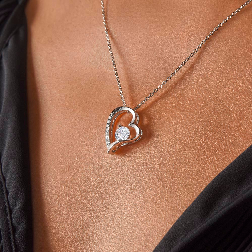 To My Beautiful Mother (Blue) Forever Love Necklace (Choose Standard Black Box or Wooden Box with LED)