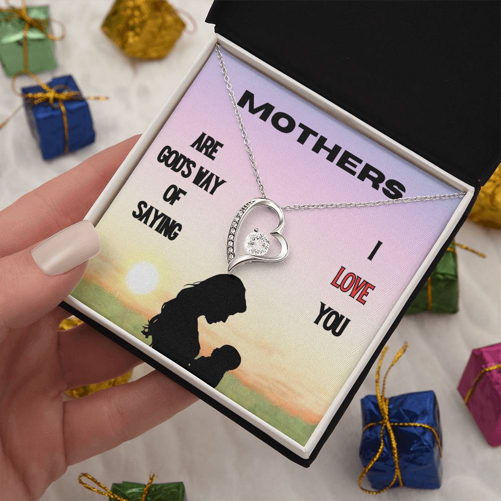 God's Way of Saying I Love You Forever Love Necklace (Choose Black Box  or Wooden Box with LED)