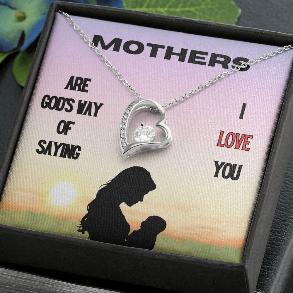 God's Way of Saying I Love You Forever Love Necklace (Choose Black Box  or Wooden Box with LED)