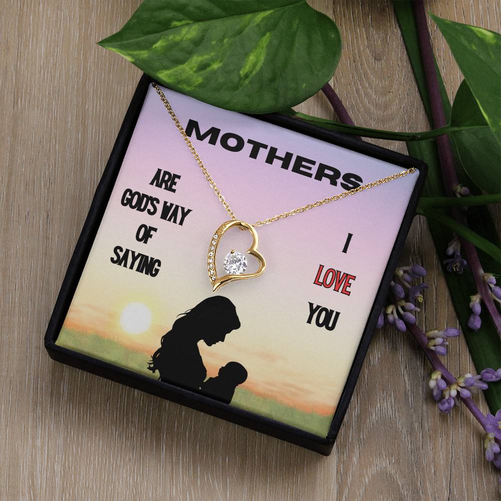 God's Way of Saying I Love You Forever Love Necklace (Choose Black Box  or Wooden Box with LED)
