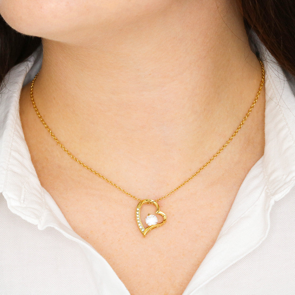 To My Beautiful Mother (Blue) Forever Love Necklace (Choose Standard Black Box or Wooden Box with LED)