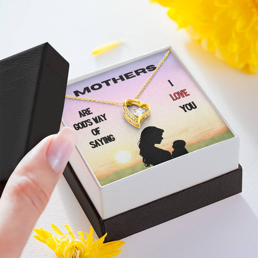 God's Way of Saying I Love You Forever Love Necklace (Choose Black Box  or Wooden Box with LED)