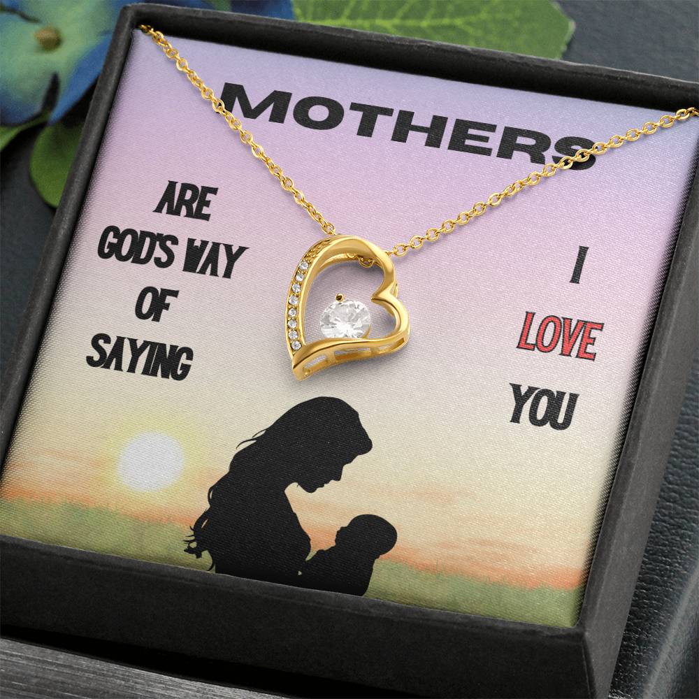 God's Way of Saying I Love You Forever Love Necklace (Choose Black Box  or Wooden Box with LED)
